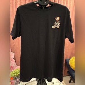 CR-24 Extreme Black Graphic Tee with Bear “Money Talks” Design